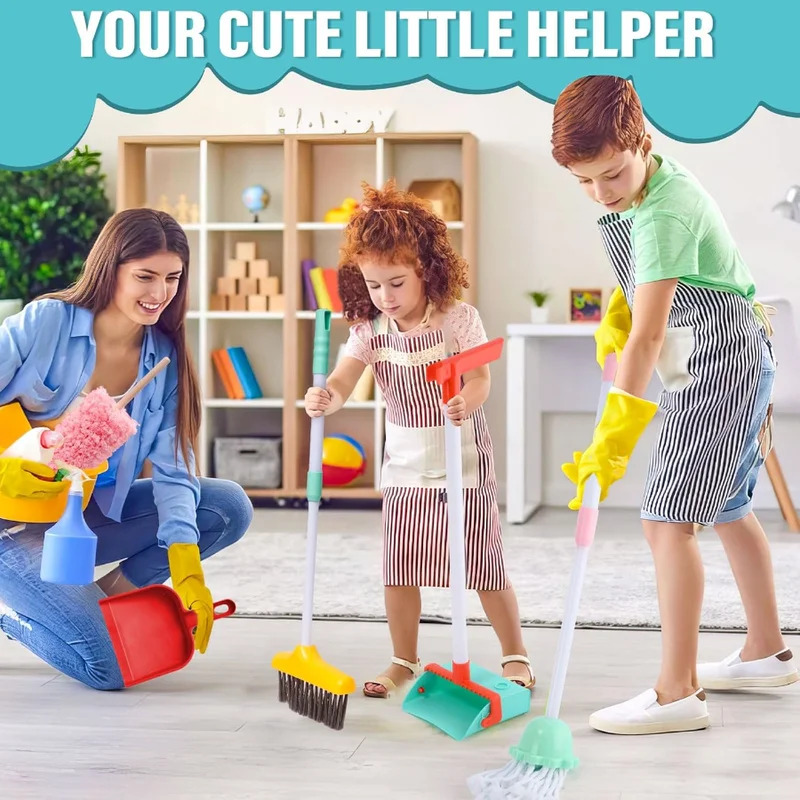 Kids Outdoor Broom - 16pcs Set Peralatan Kebersihan Anak -