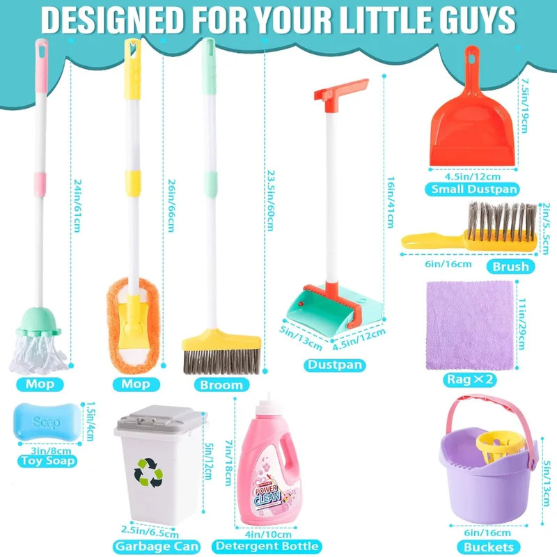 16pcs Set Peralatan Kebersihan - Kids Outdoor Broom ulasan dan harga